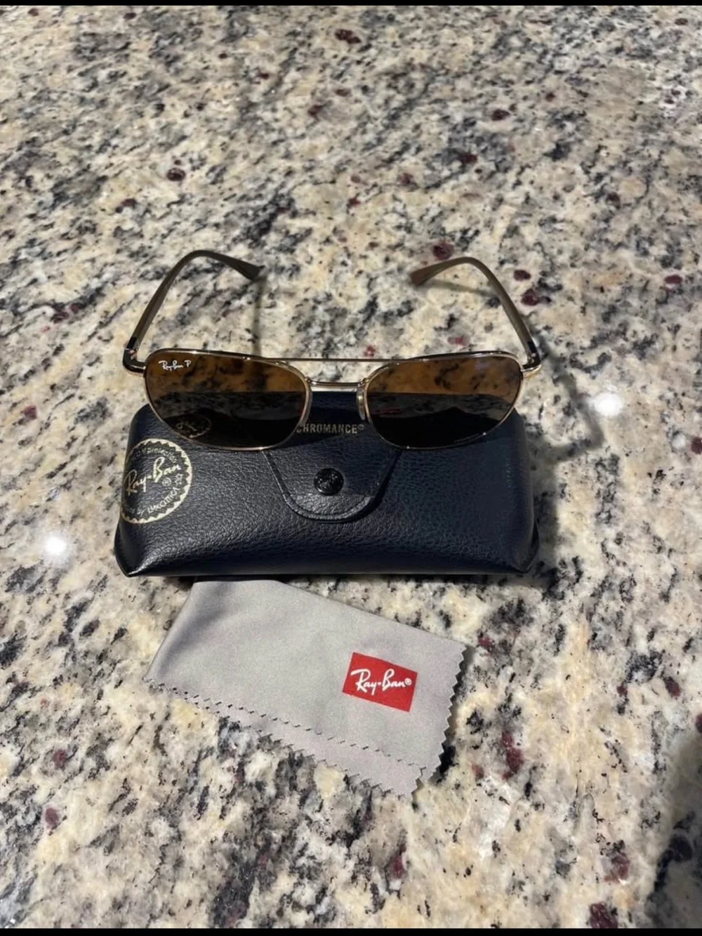 Ray-Ban Men’s Brown Lens Sunglasses with Black Case RB3688